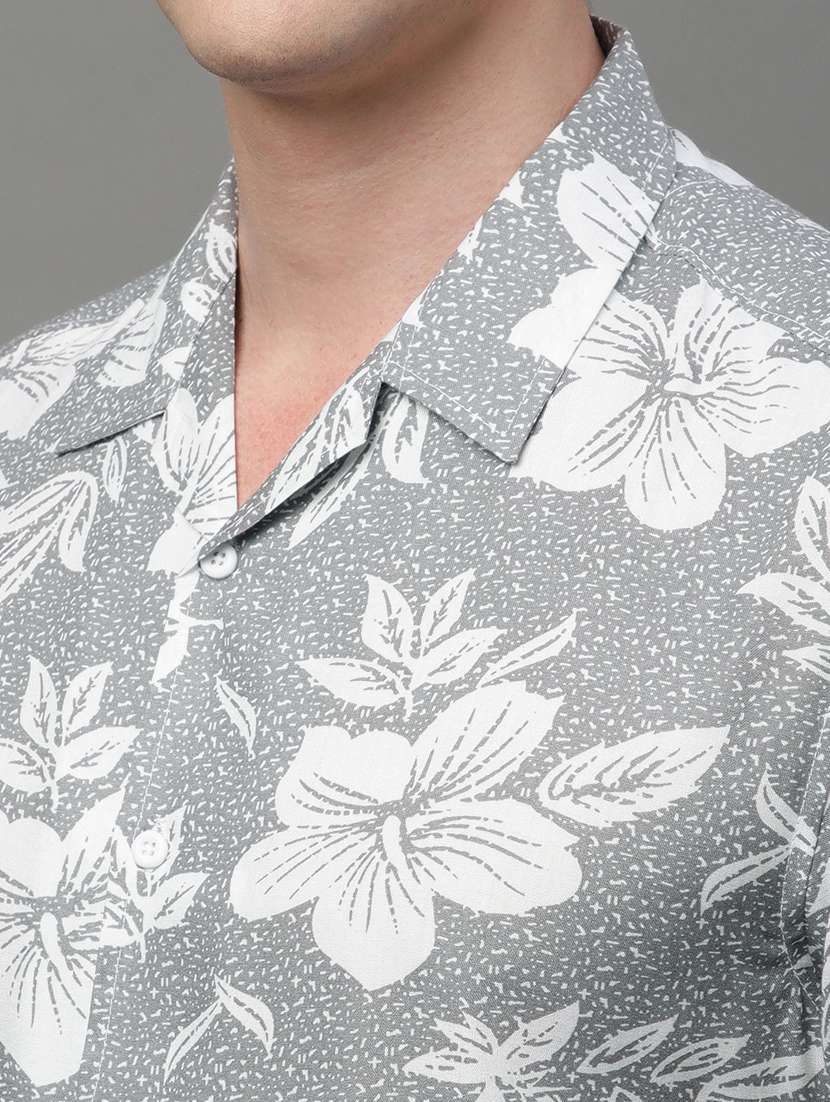 grey rayon casual shirt - 21155989 - Standard Image - 7