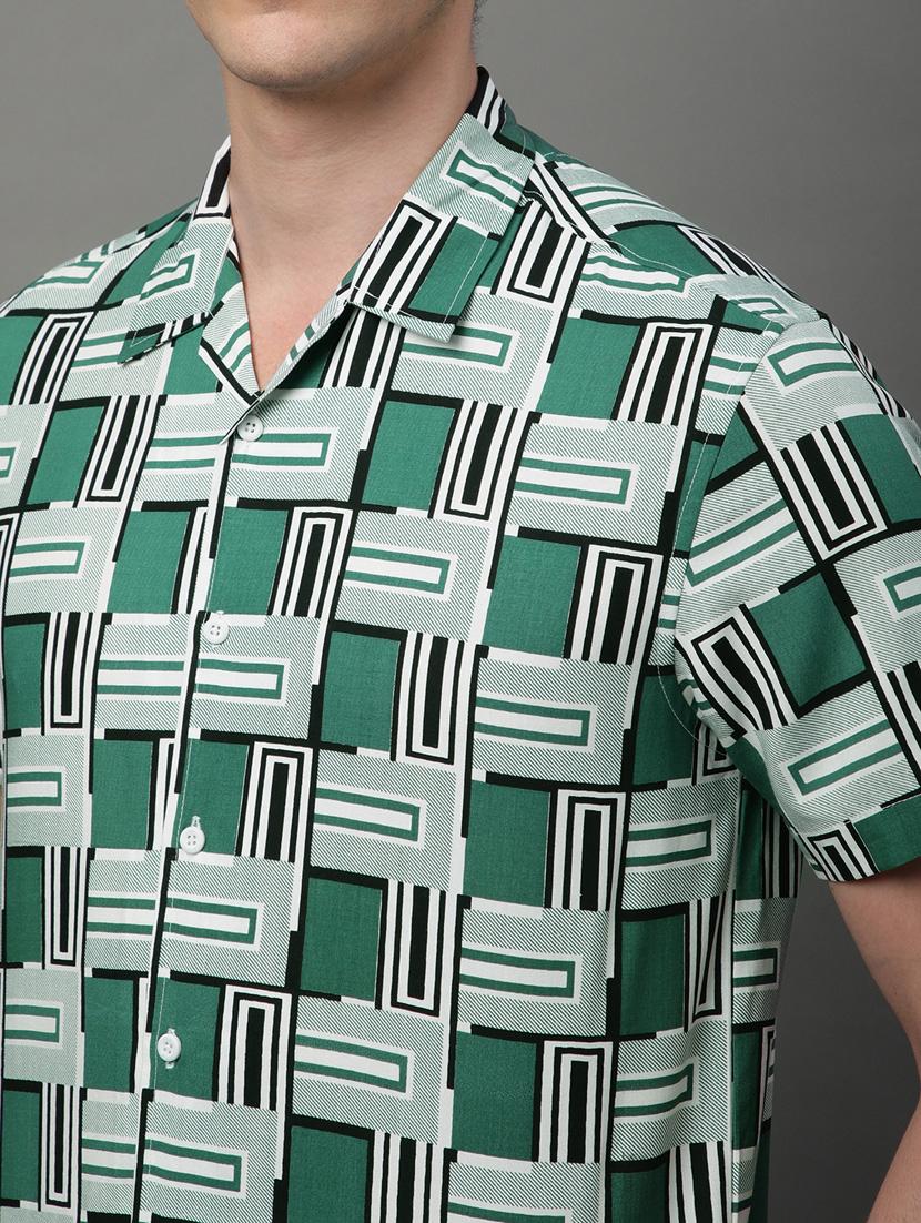men green regular fit printed casual shirt - 21155995 - Standard Image - 7