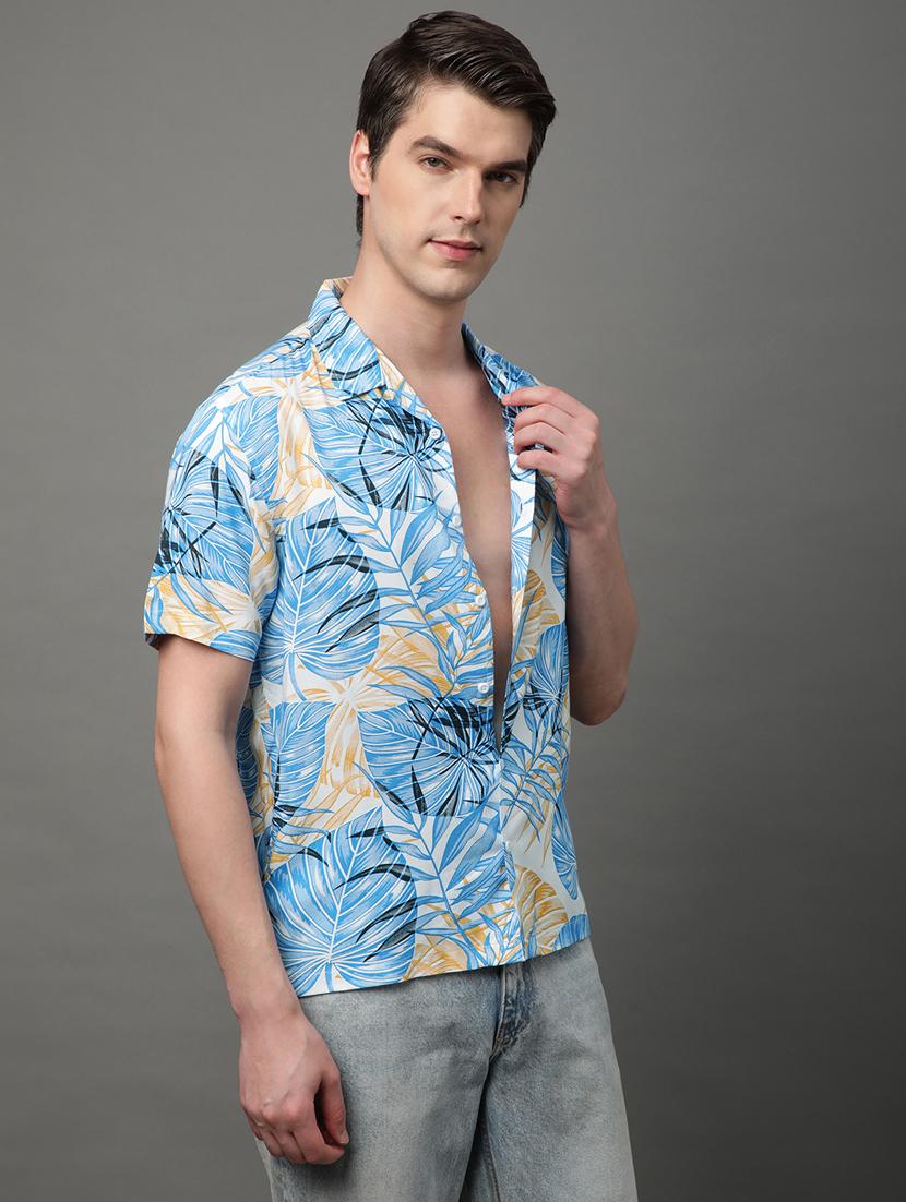 blue rayon casual shirt - 21156000 - Standard Image - 2
