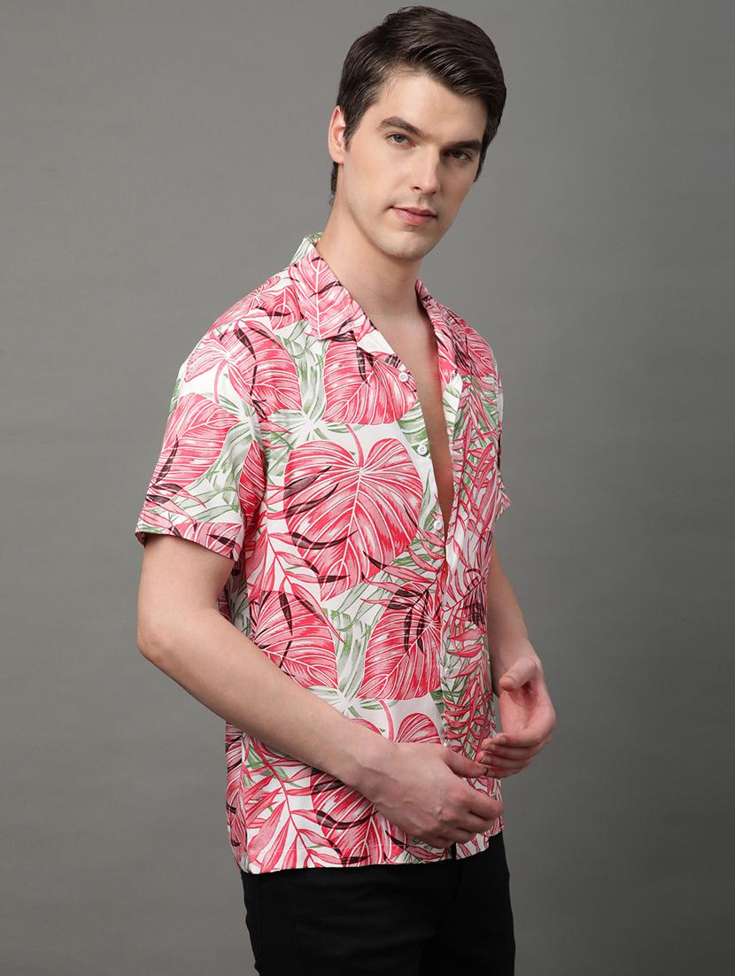 pink rayon casual shirt - 21156002 - Standard Image - 2