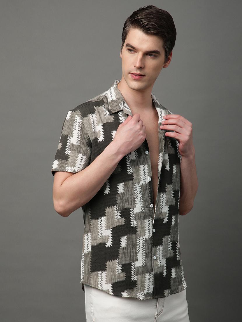 men printed casual shirt - 21156013 - Standard Image - 2