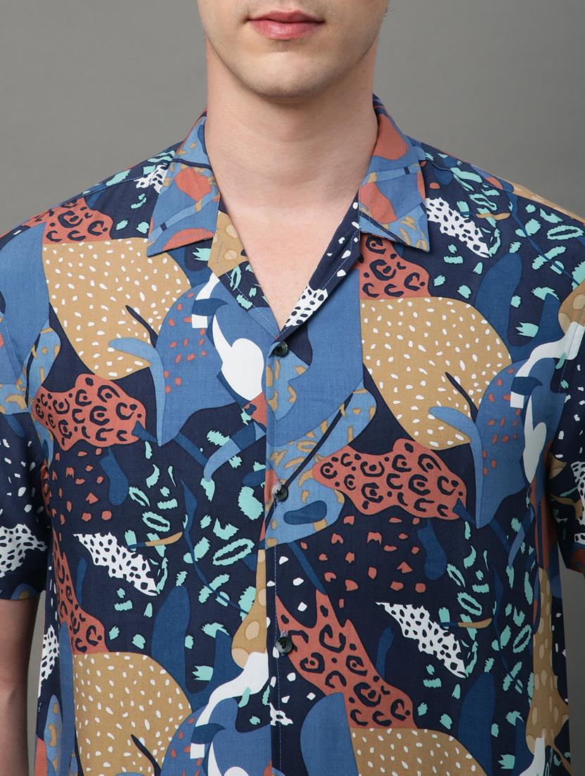 blue rayon casual shirt - 21156024 - Standard Image - 7