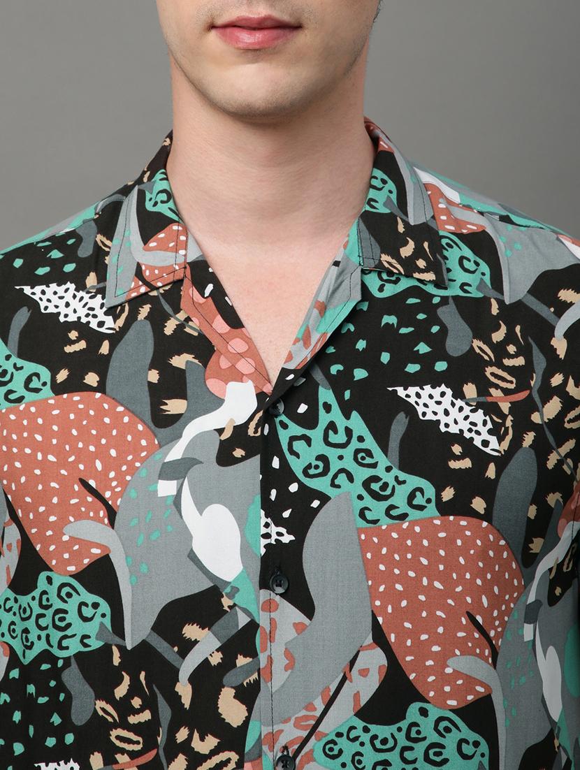 green rayon casual shirt - 21156025 - Standard Image - 7