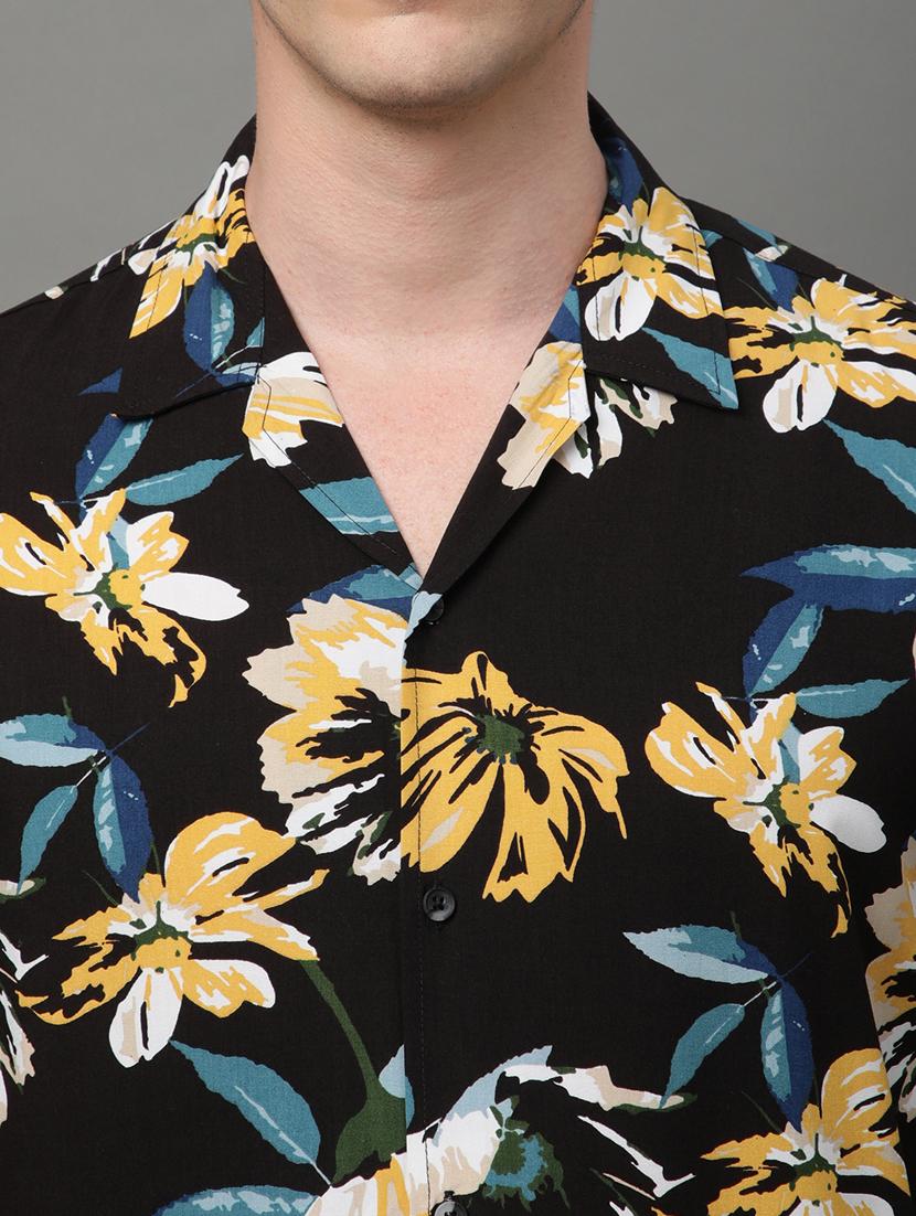 black rayon casual shirt - 21156026 - Standard Image - 7
