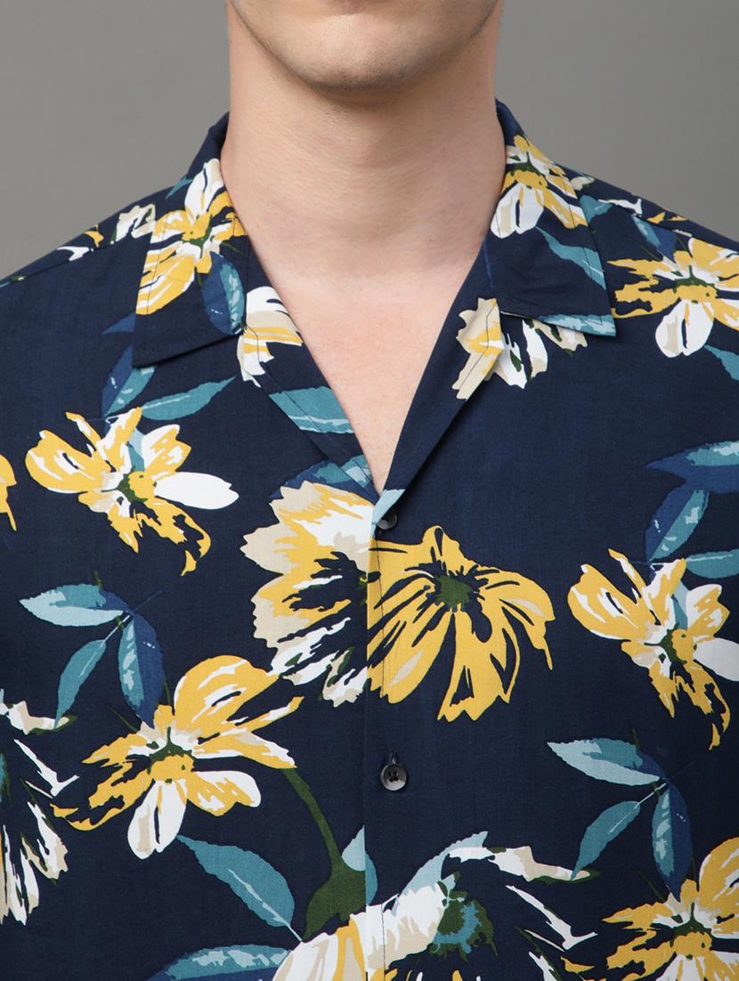 navy blue rayon casual shirt - 21156027 - Standard Image - 7