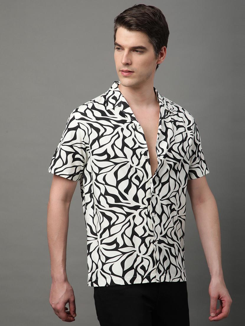 black rayon casual shirt - 21156028 - Standard Image - 2