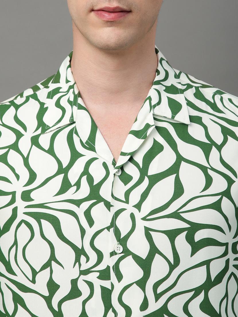 green rayon casual shirt - 21156029 - Standard Image - 7