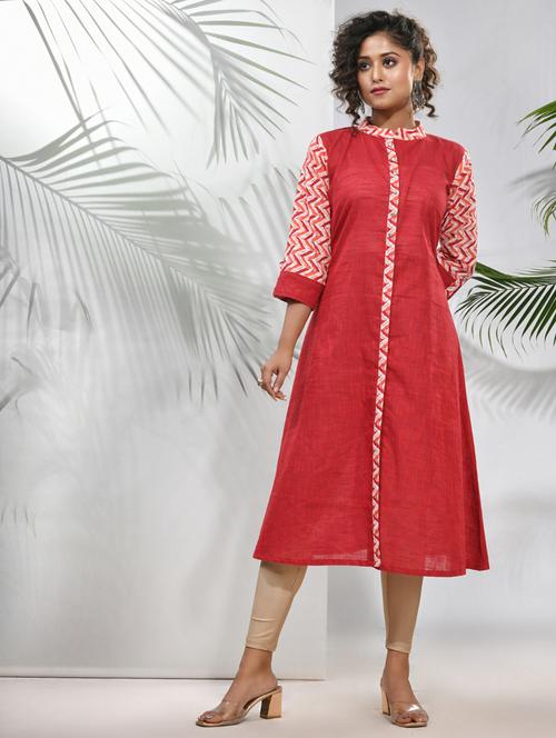women solid color a-line kurta - 21157661 - Standard Image - 0