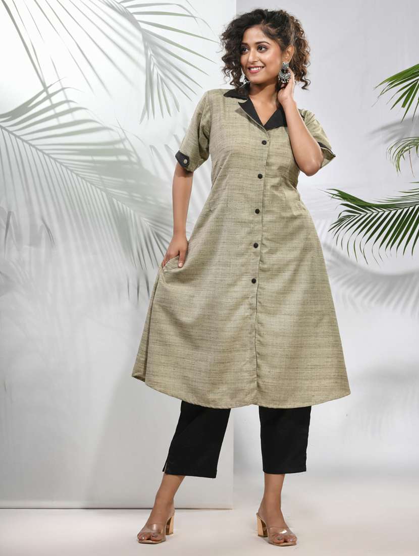 women self design a-line kurta