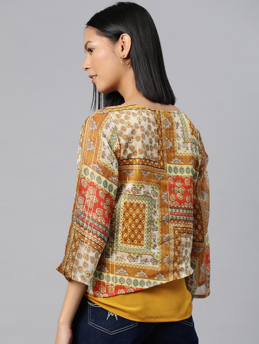 women printed layered top - 21158050 - Standard Image - 2