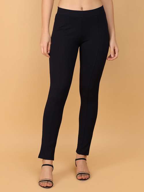 navy blue solid jegging - 21158636 -  Standard Image - 0