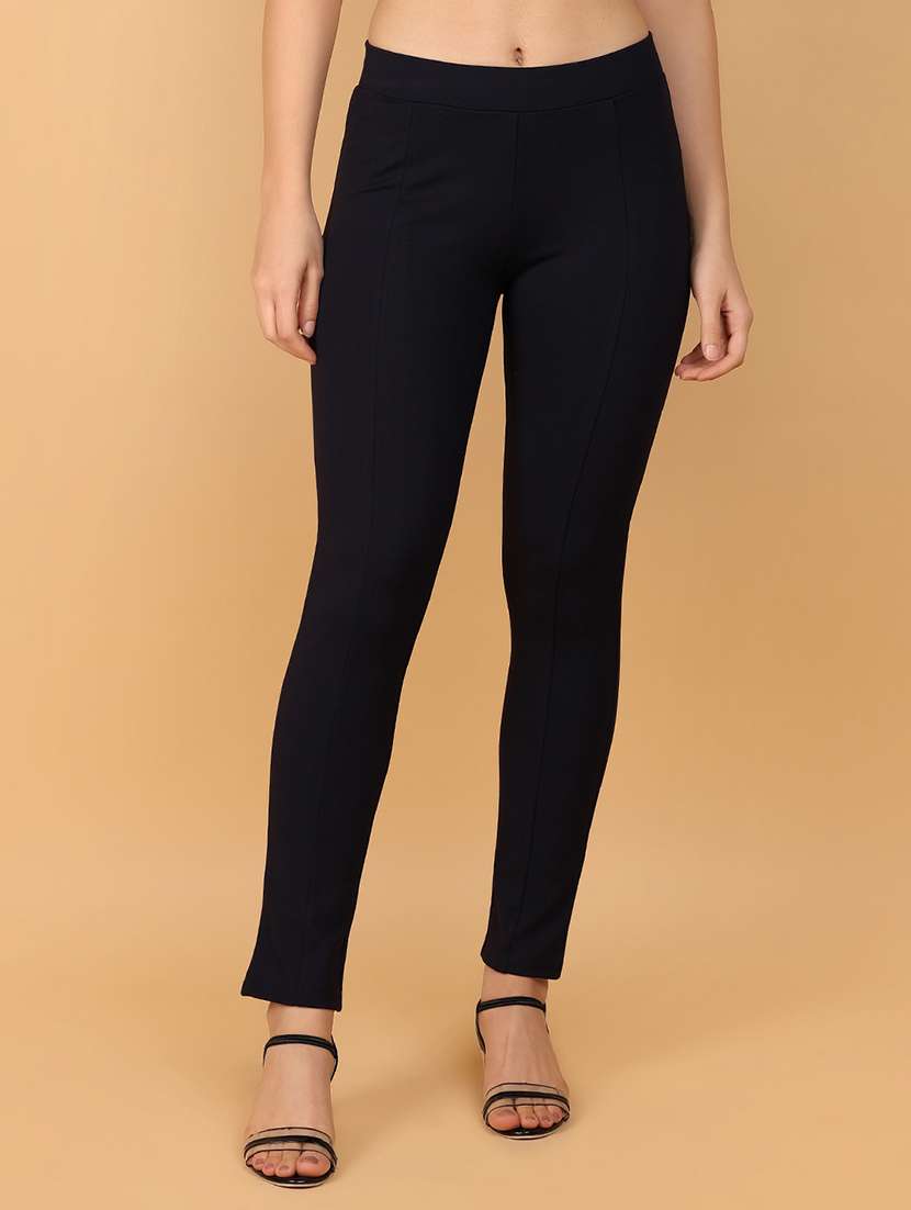 navy blue solid jegging - 21158636 -  Zoom Image - 0