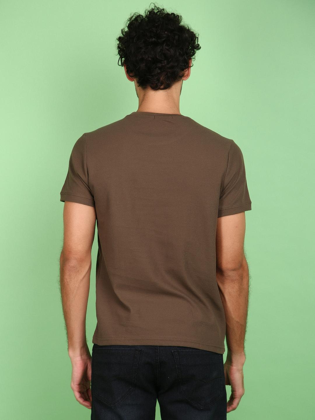 olive cotton front print tshirt - 21159638 - Standard Image - 2