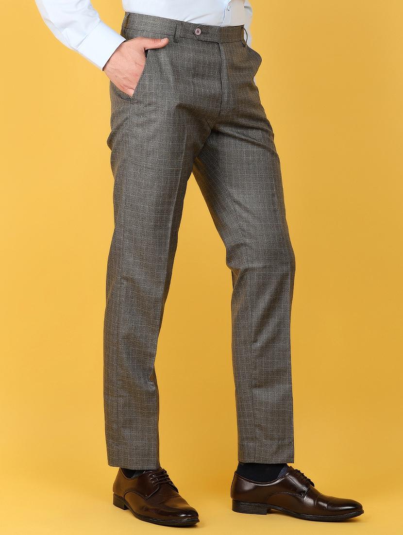 men mid rise cotton flat front formal trouser - 21160249 - Standard Image - 2