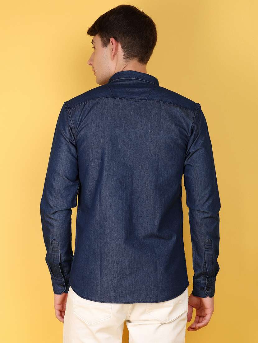 blue denim casual shirt - 21160273 -  Standard Image - 2