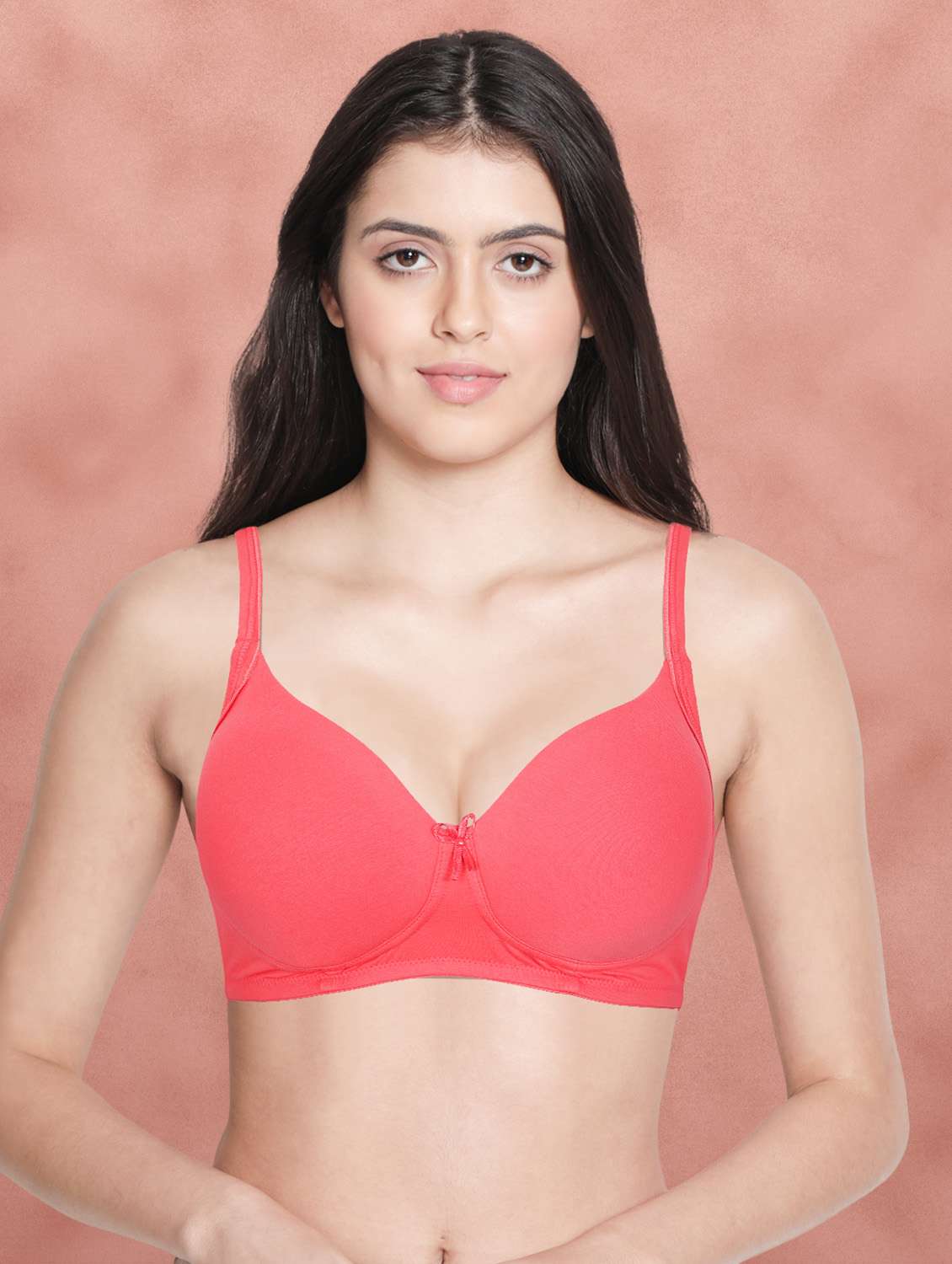 coral cotton t-shirt bra