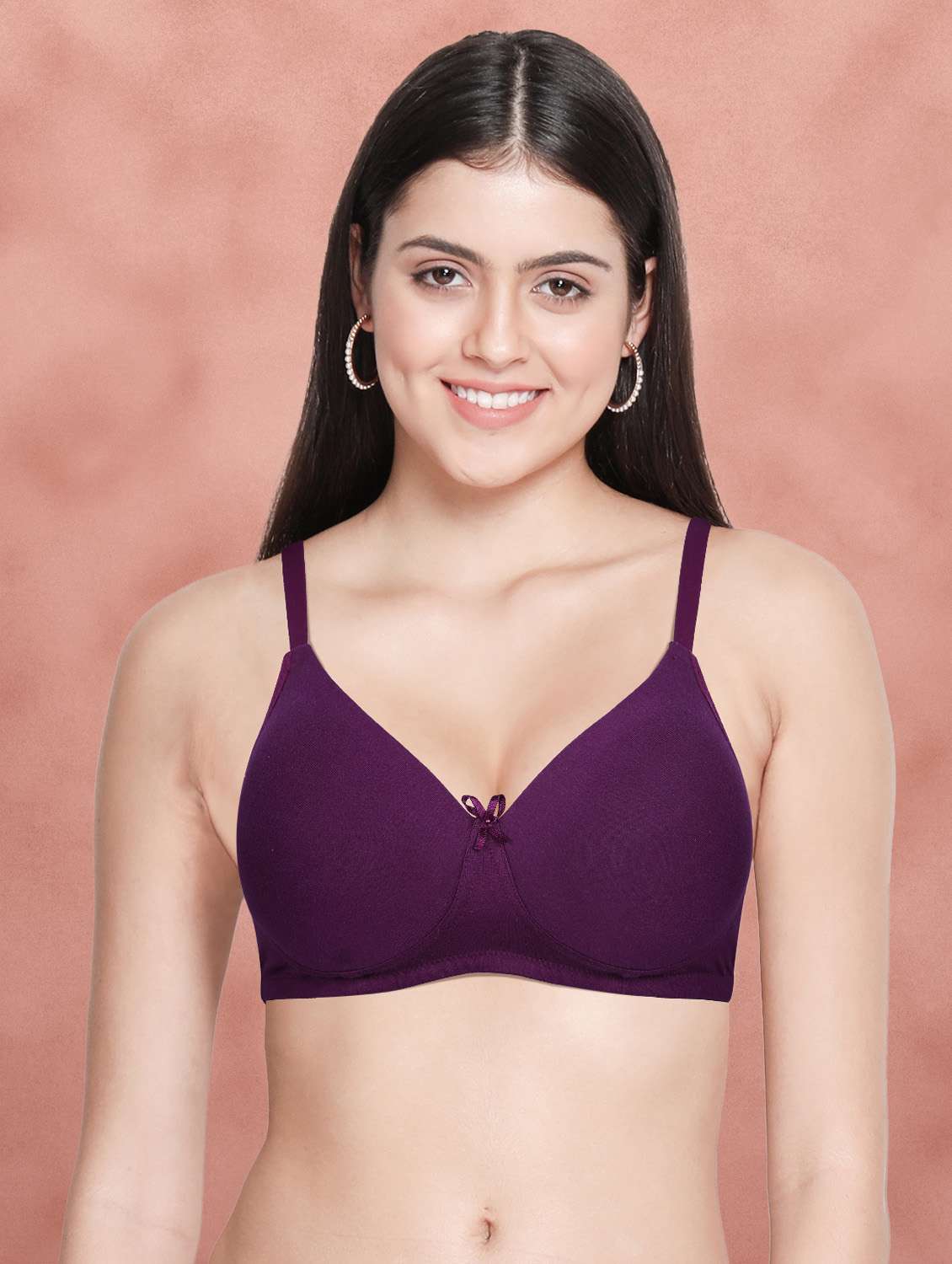 purple cotton t-shirt bra