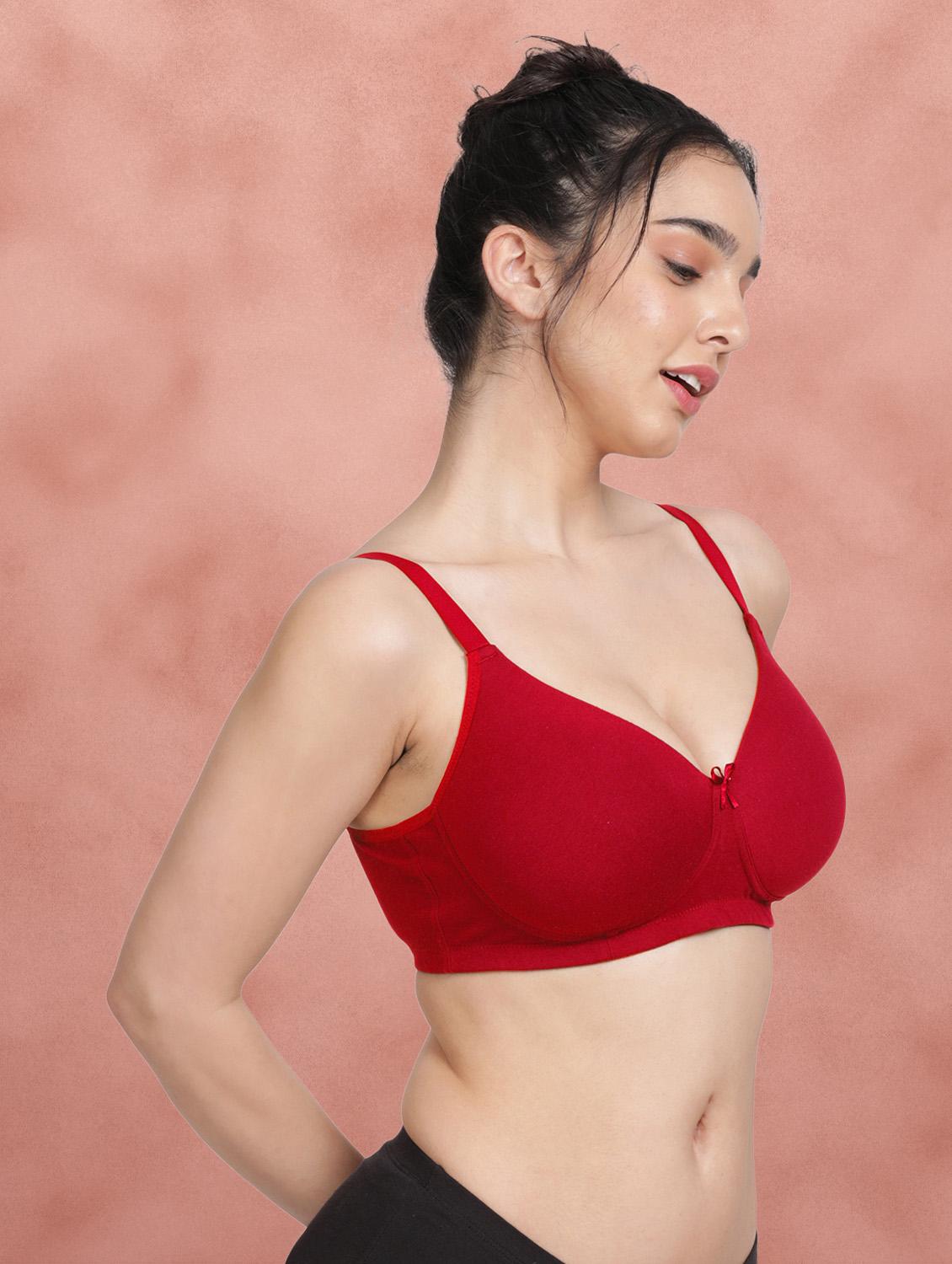 red cotton t-shirt bra - 21160509 - Standard Image - 2