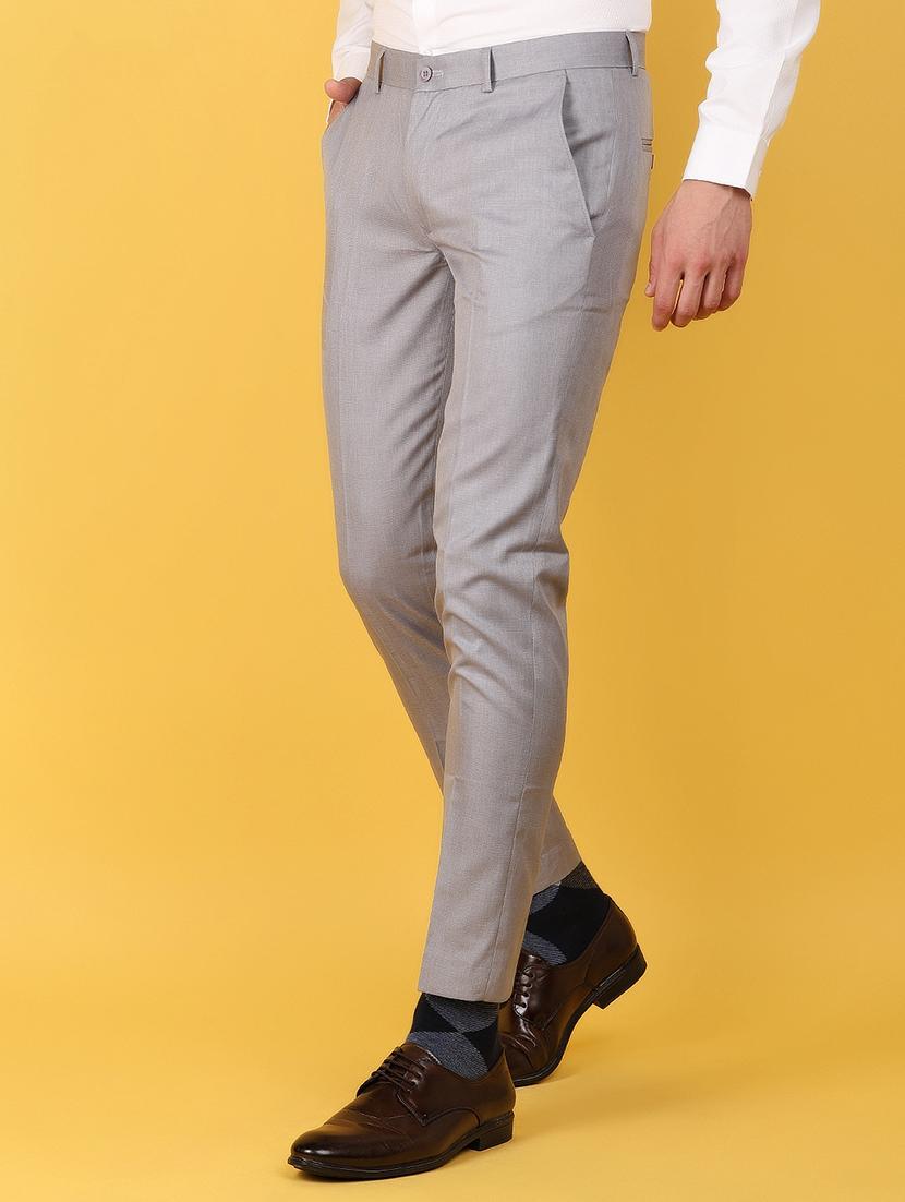 men mid rise cotton flat front formal trouser - 21160617 - Standard Image - 2