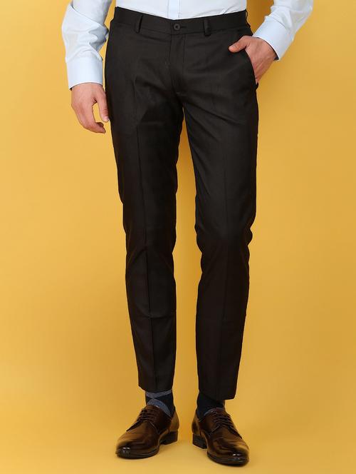 men mid rise cotton flat front formal trouser - 21160618 - Standard Image - 0