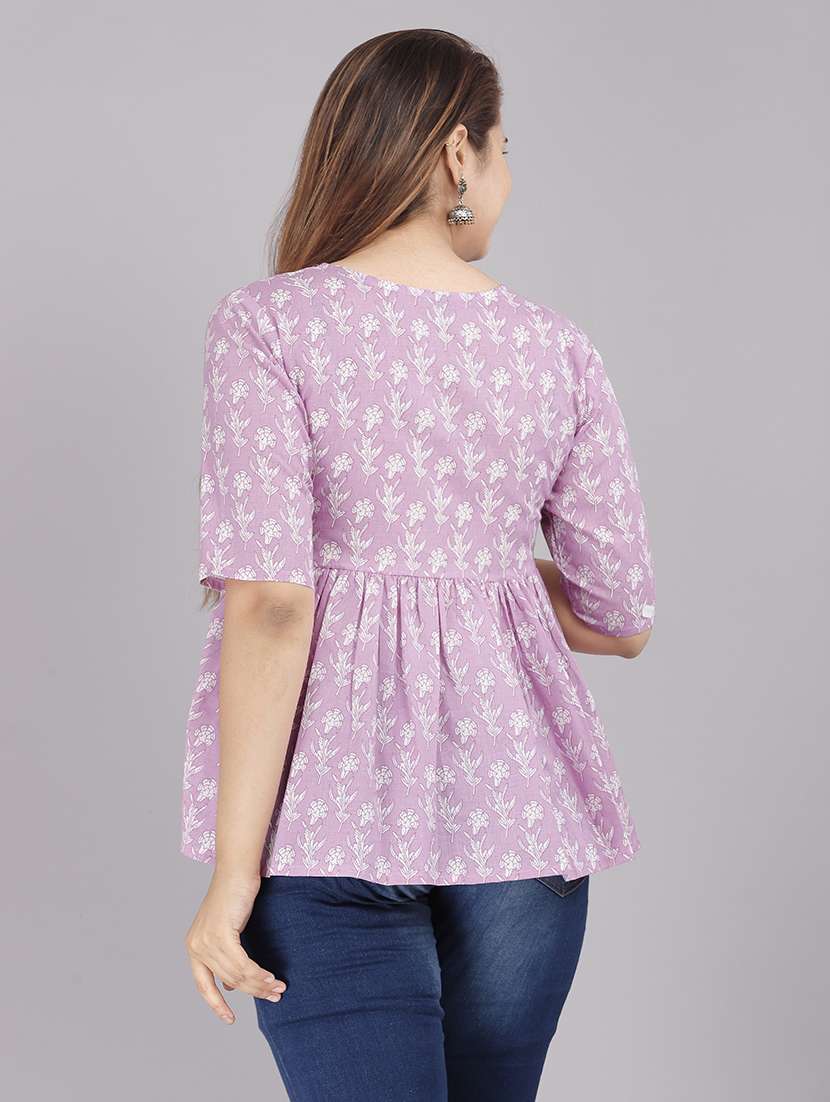 women printed regular a-line top - 21161188 - Standard Image - 2