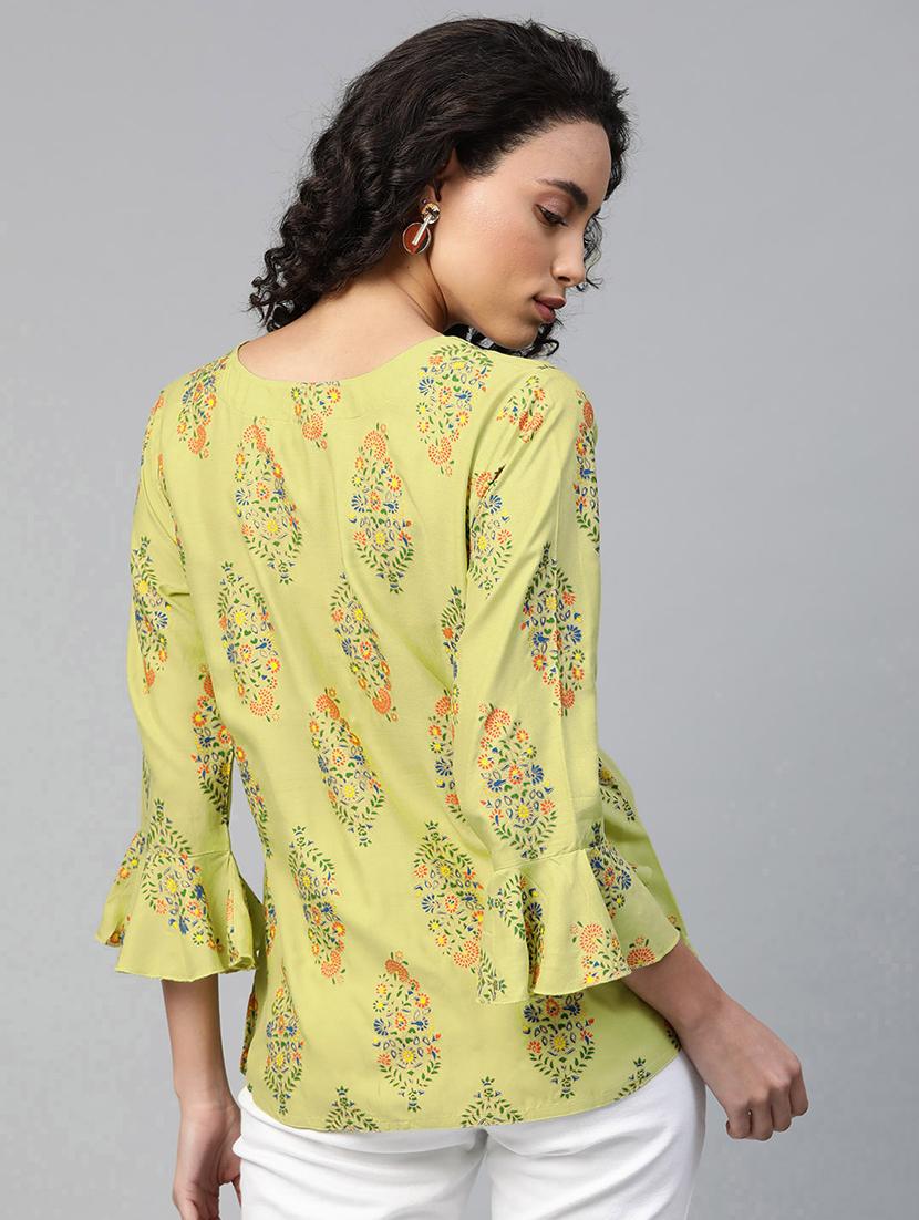 green viscose straight kurti - 21161209 - Standard Image - 2