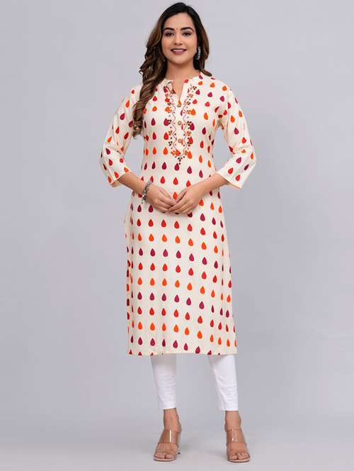 women three quarter sleeve straight kurta - 21161265 -  Standard Image - 0