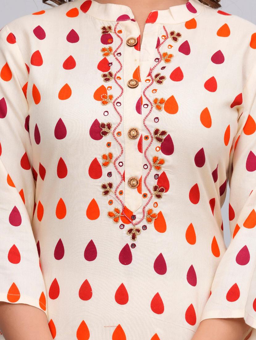 women three quarter sleeve straight kurta - 21161265 - Standard Image - 2