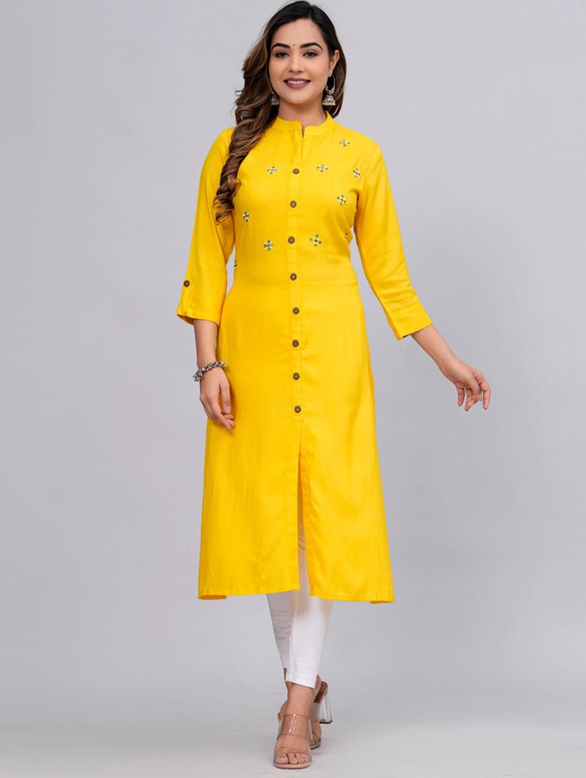 women three quarter sleeve a-line kurta - 21161272 - Zoom Image - 0