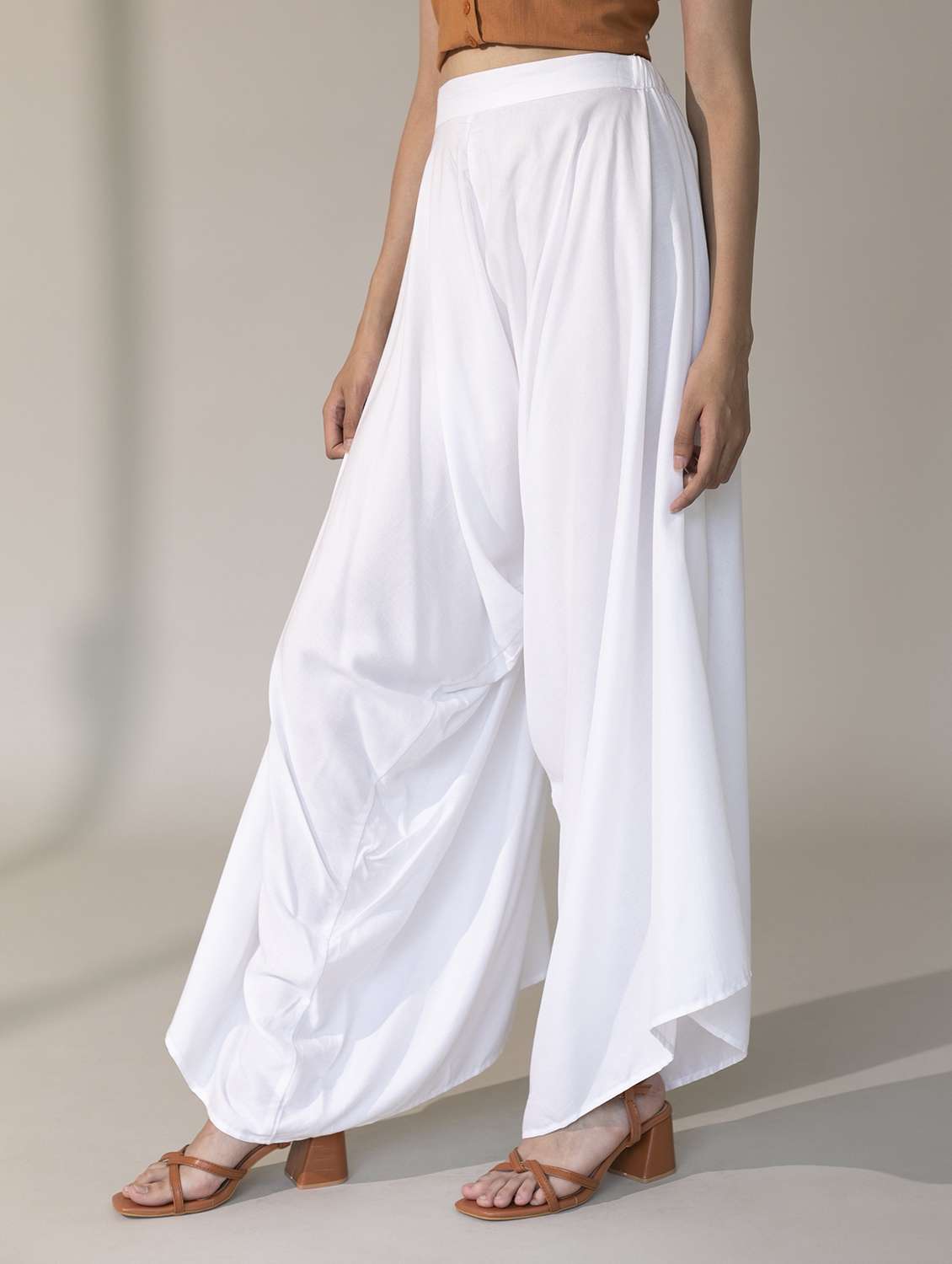 women solid high rise harem pant  - 21161304 -  Standard Image - 2