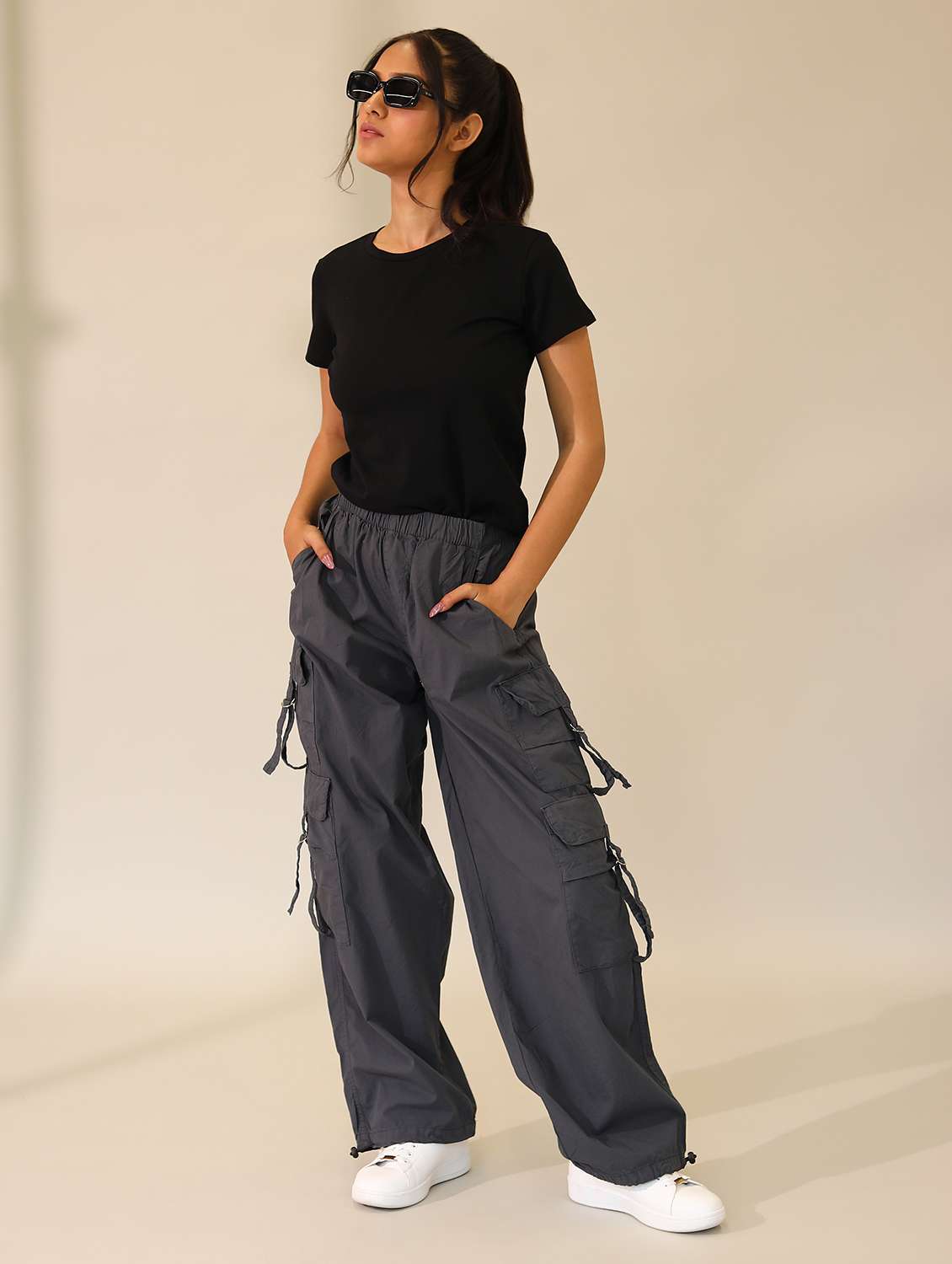 women solid cotton modal short sleeves t-shirt - 21164625 -  Standard Image - 2