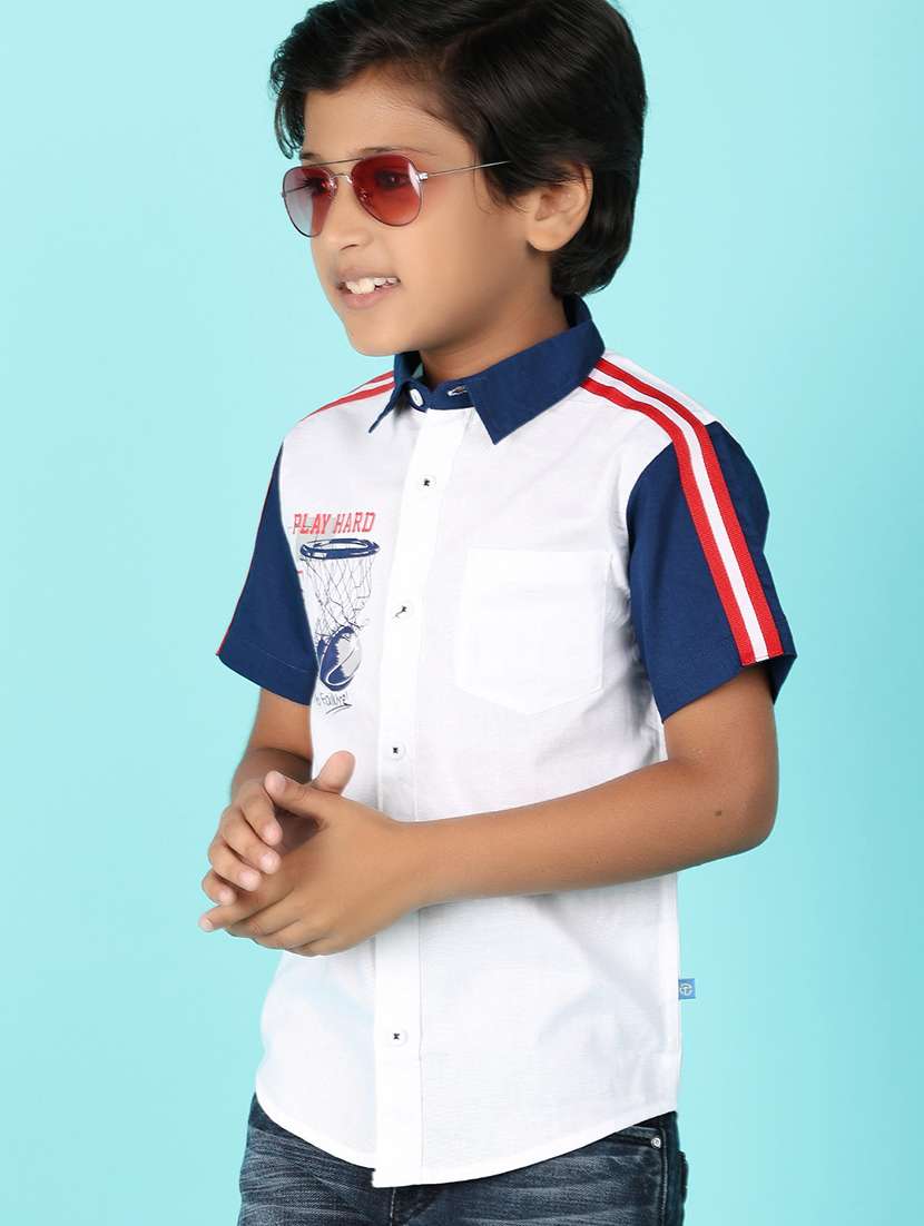 boys color block short sleeves shirt - 21166893 -  Standard Image - 2