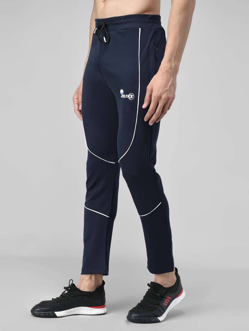 men solid lycra ankle length track pant - 21167341 -  Standard Image - 2