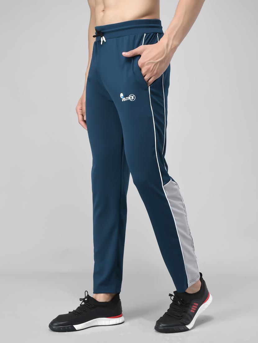 teal blue tapered ankle length track pant - 21167348 - Standard Image - 2