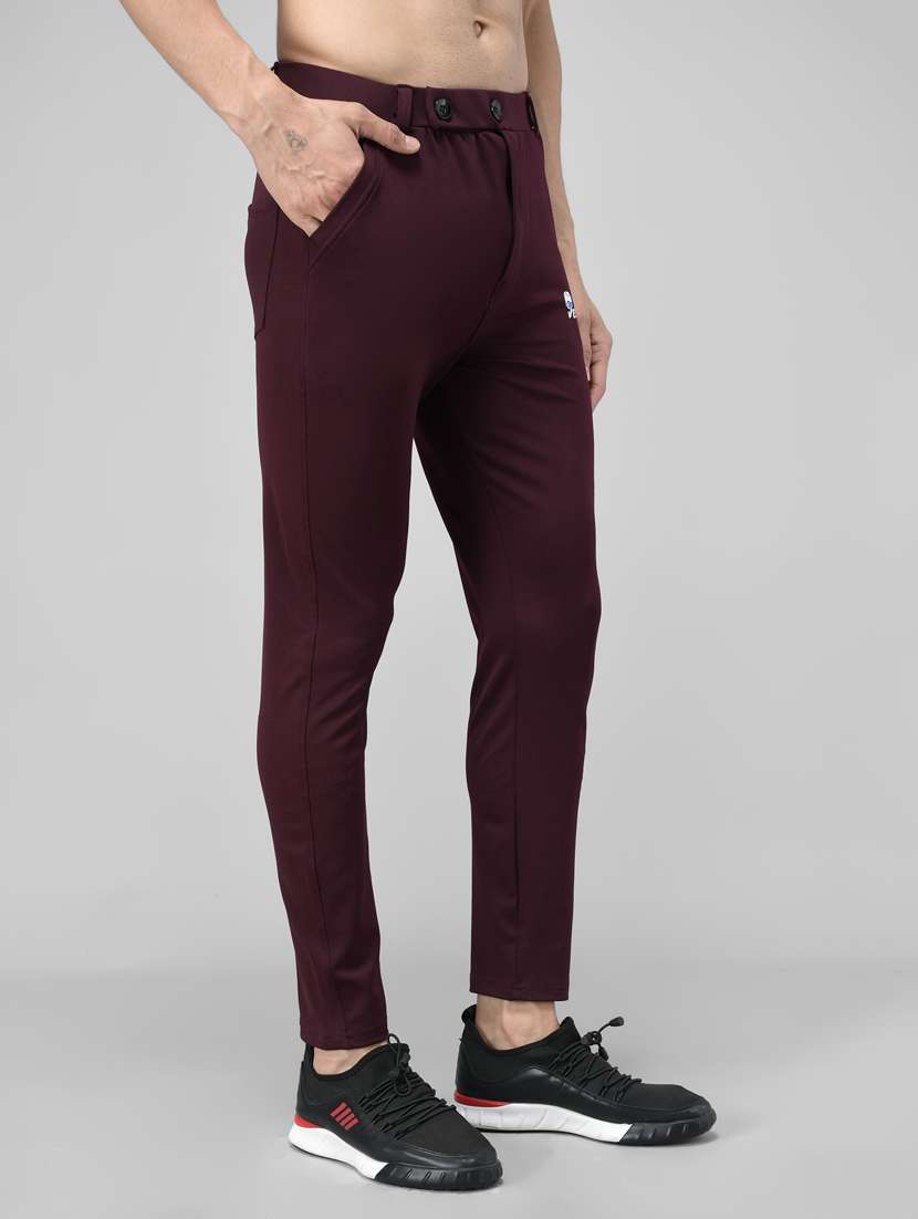 men solid lycra ankle length track pant - 21167349 -  Standard Image - 2