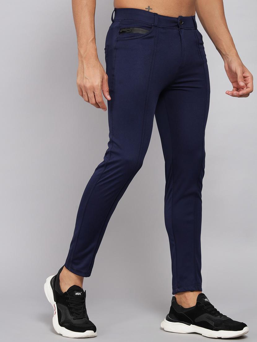 men solid lycra ankle length track pant - 21167355 - Standard Image - 2