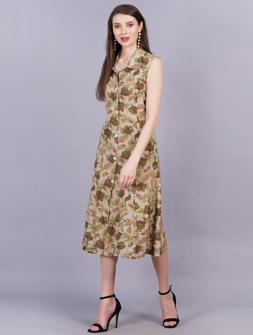 brown rayon a-line kurta - 21167391 - Standard Image - 2