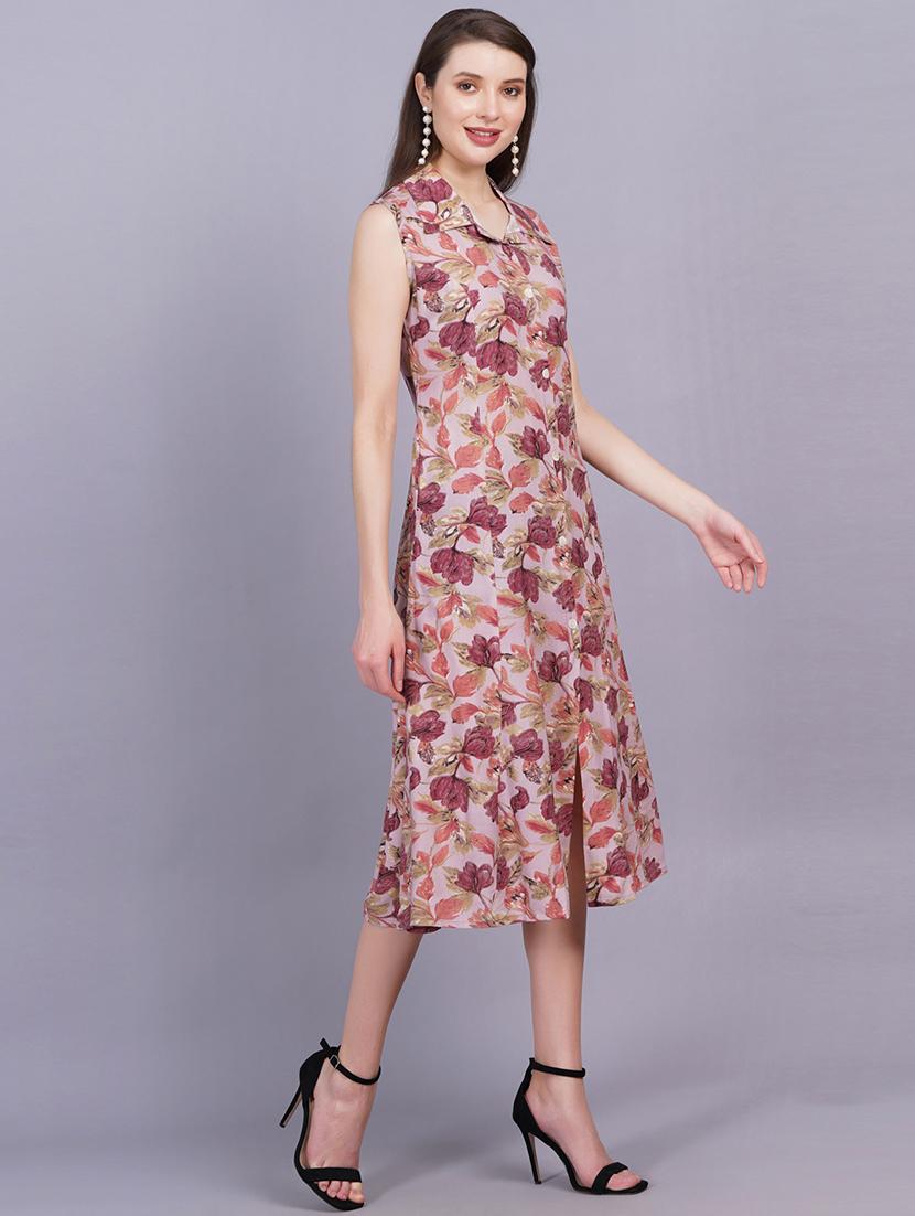 pink rayon a-line kurta - 21167393 - Standard Image - 2