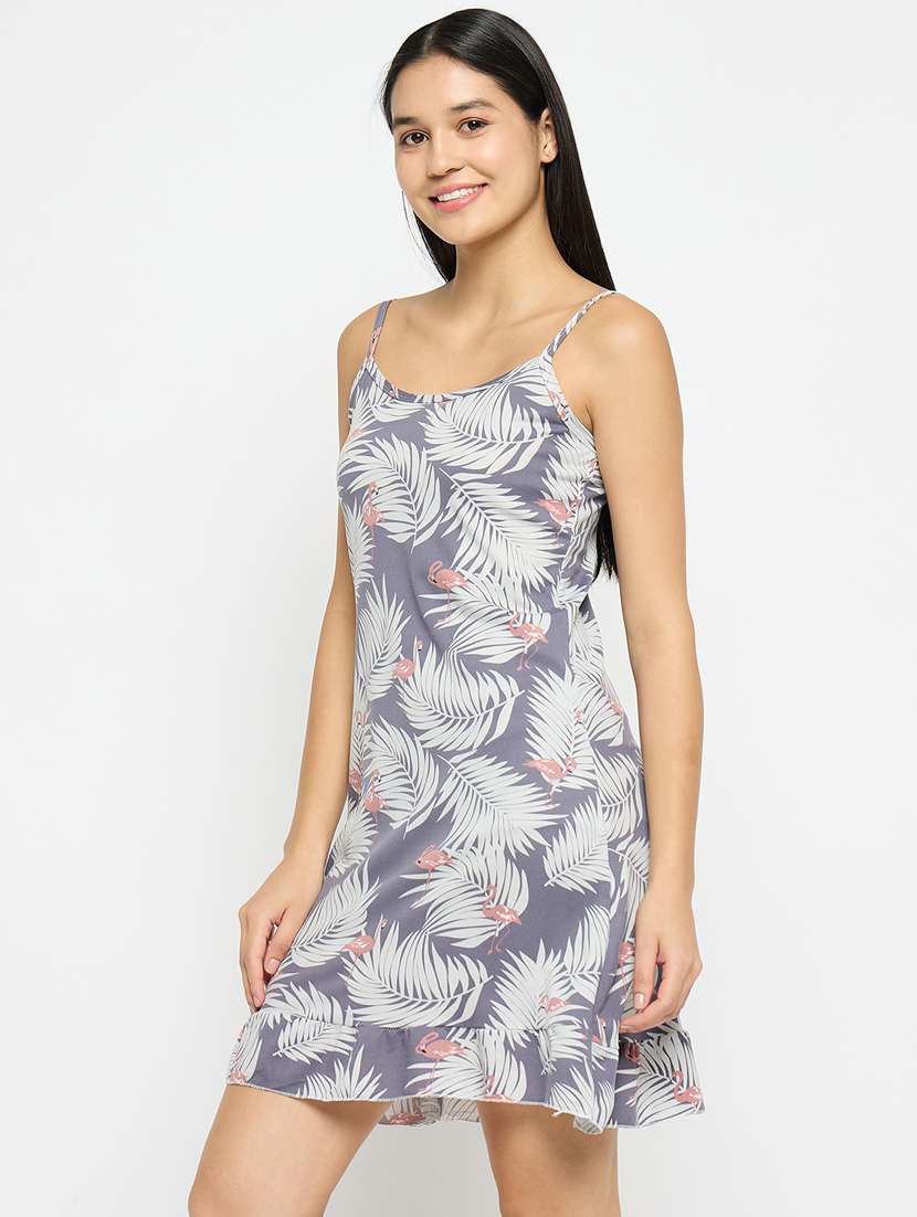 purple printed viscose sleepshirt - 21167403 -  Standard Image - 2