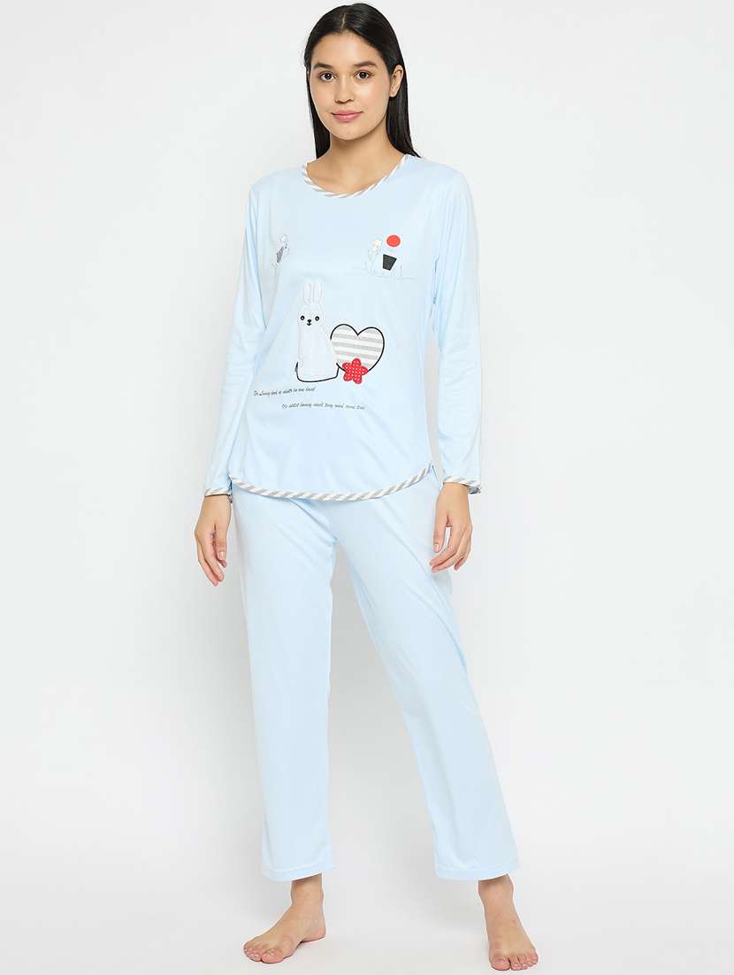 light blue printed pyjama set 