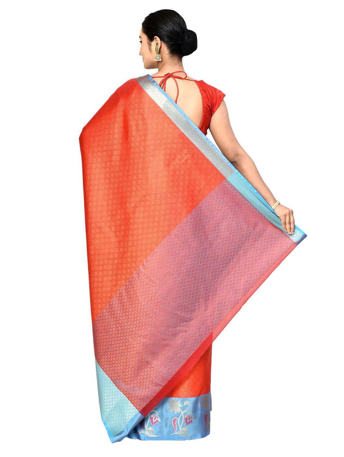 orange banarasi saree with blouse - 21167802 -  Standard Image - 2