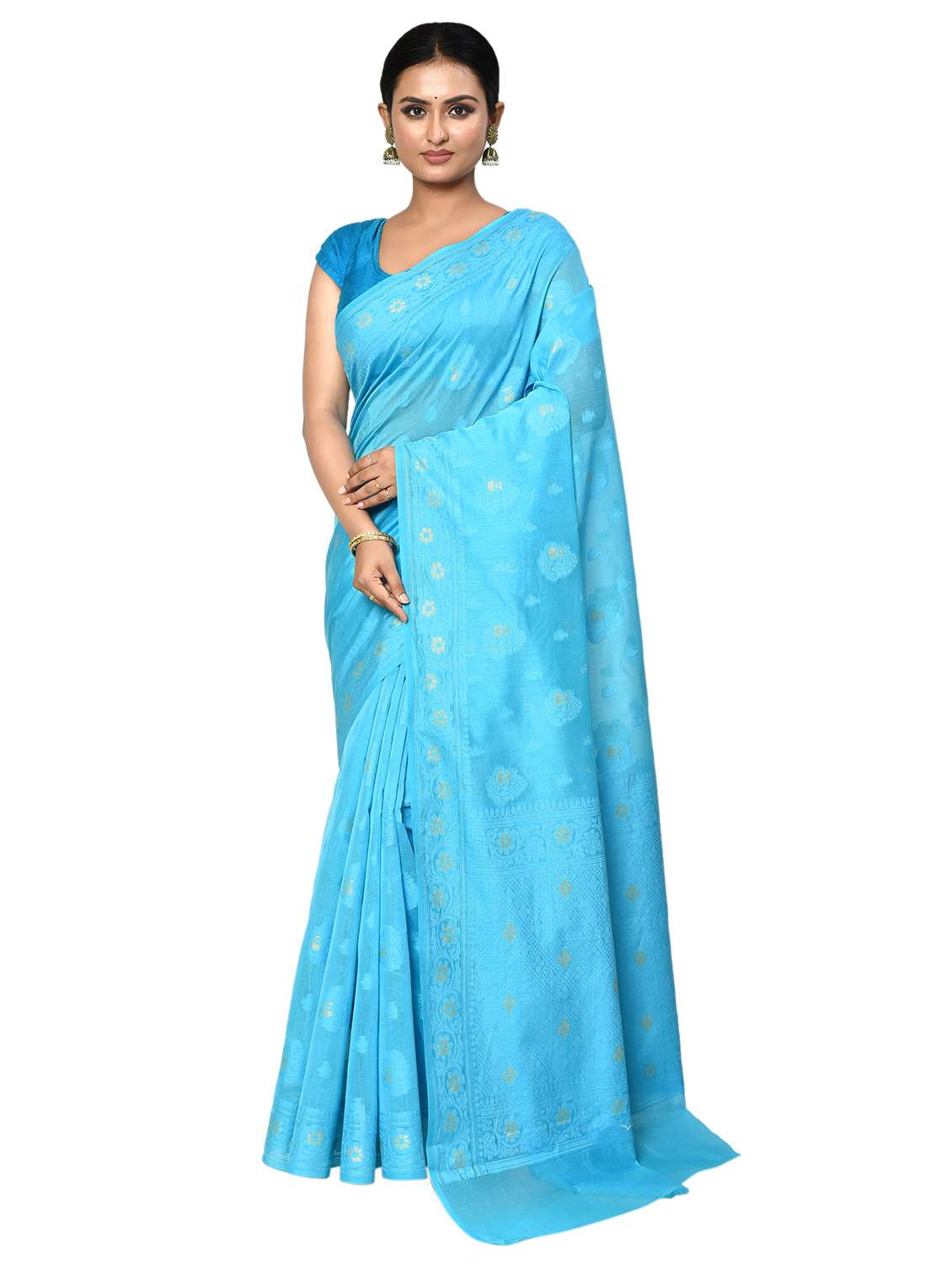 women self design banarasi saree with blouse