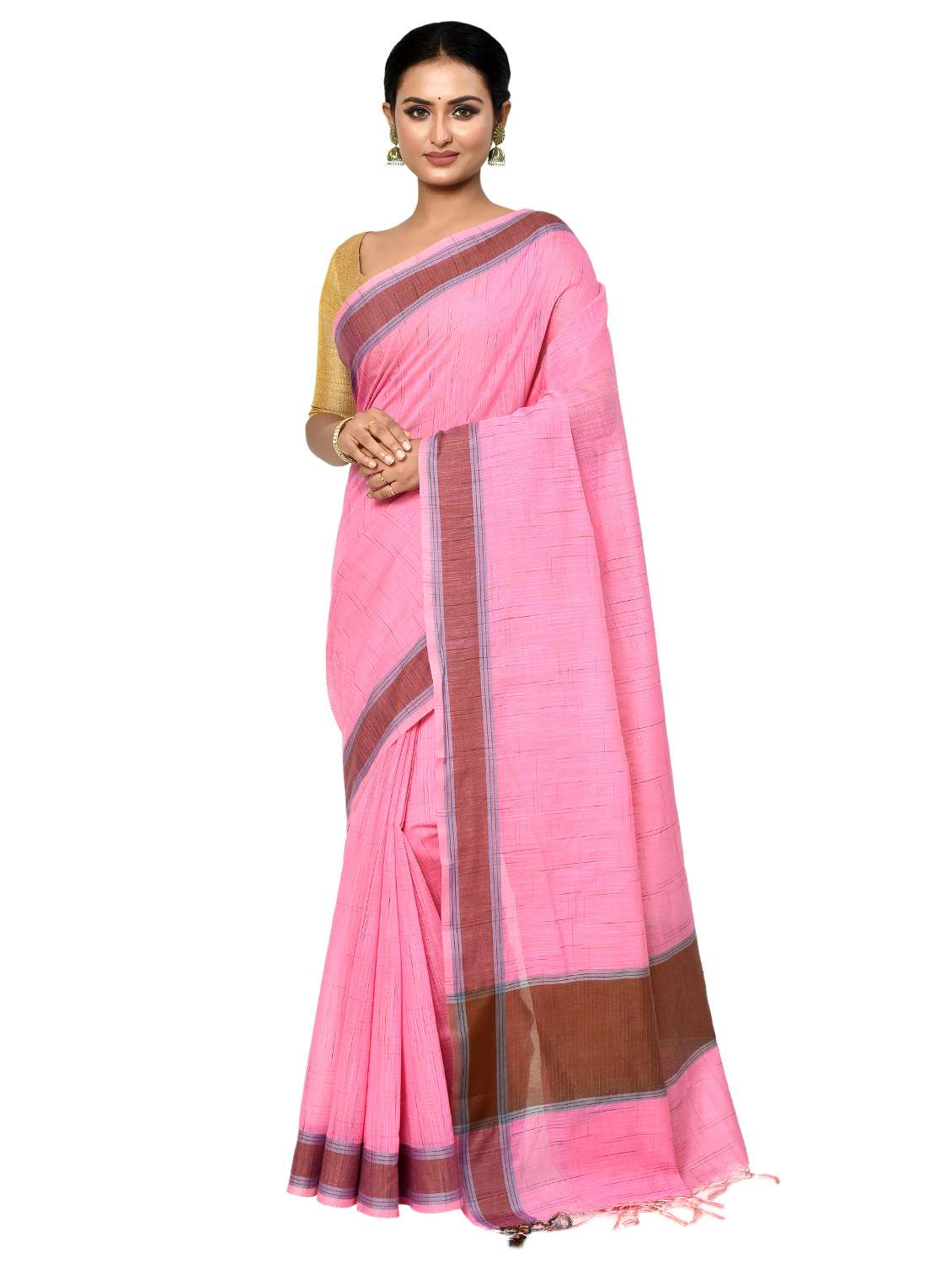 women cotton handloom saree with blouse