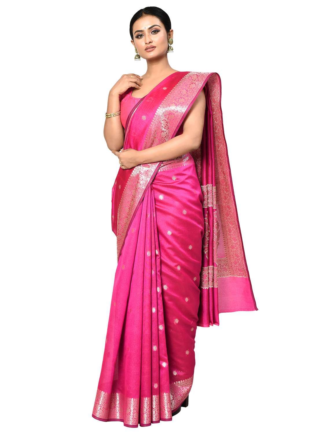 pink banarasi saree with blouse - 21167832 - Zoom Image - 0