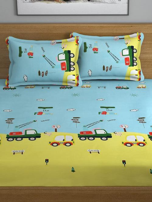 printed king size double bedsheet with 2 pillow cover - 21167864 - Standard Image - 0