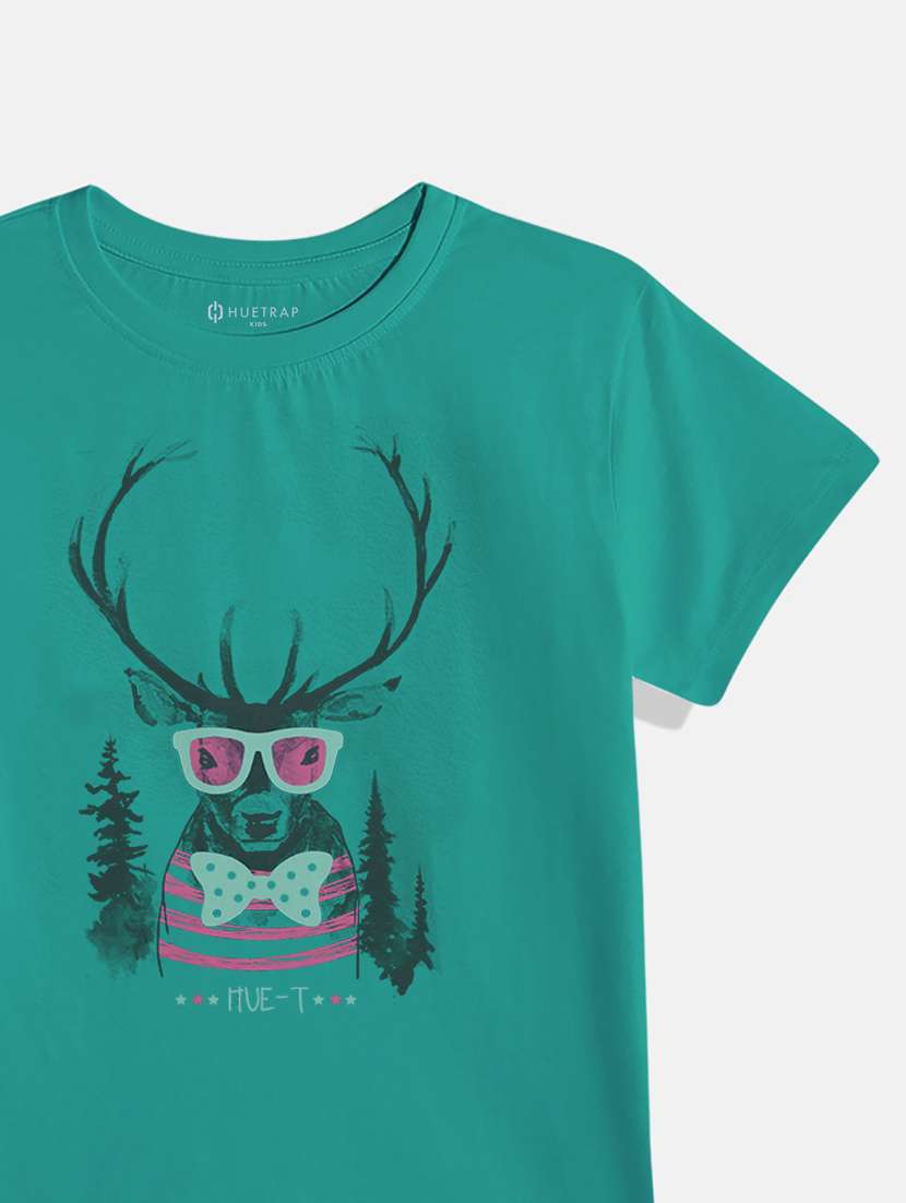 kids front print round neck tee - 21168561 - Standard Image - 2