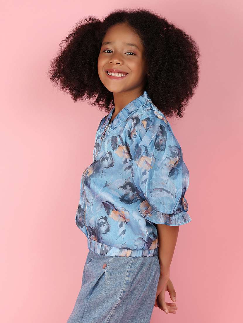 blue printed cotton top - 21168660 -  Standard Image - 2