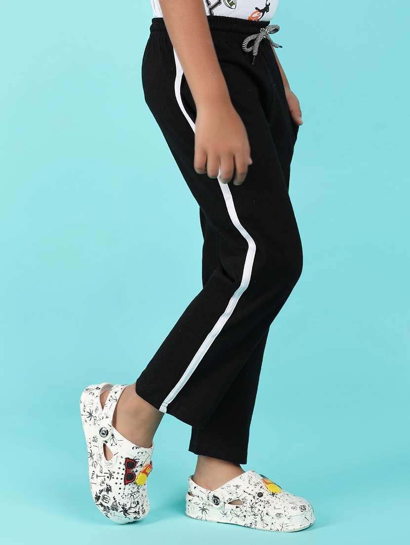 boys black side taped track pants - 21168887 -  Standard Image - 2