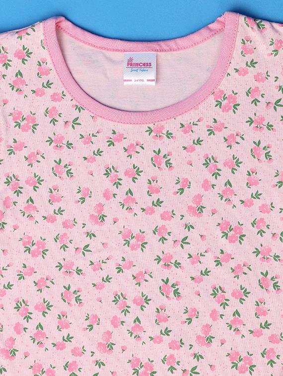 girls pink floral printed shorts set - 21168930 - Standard Image - 2