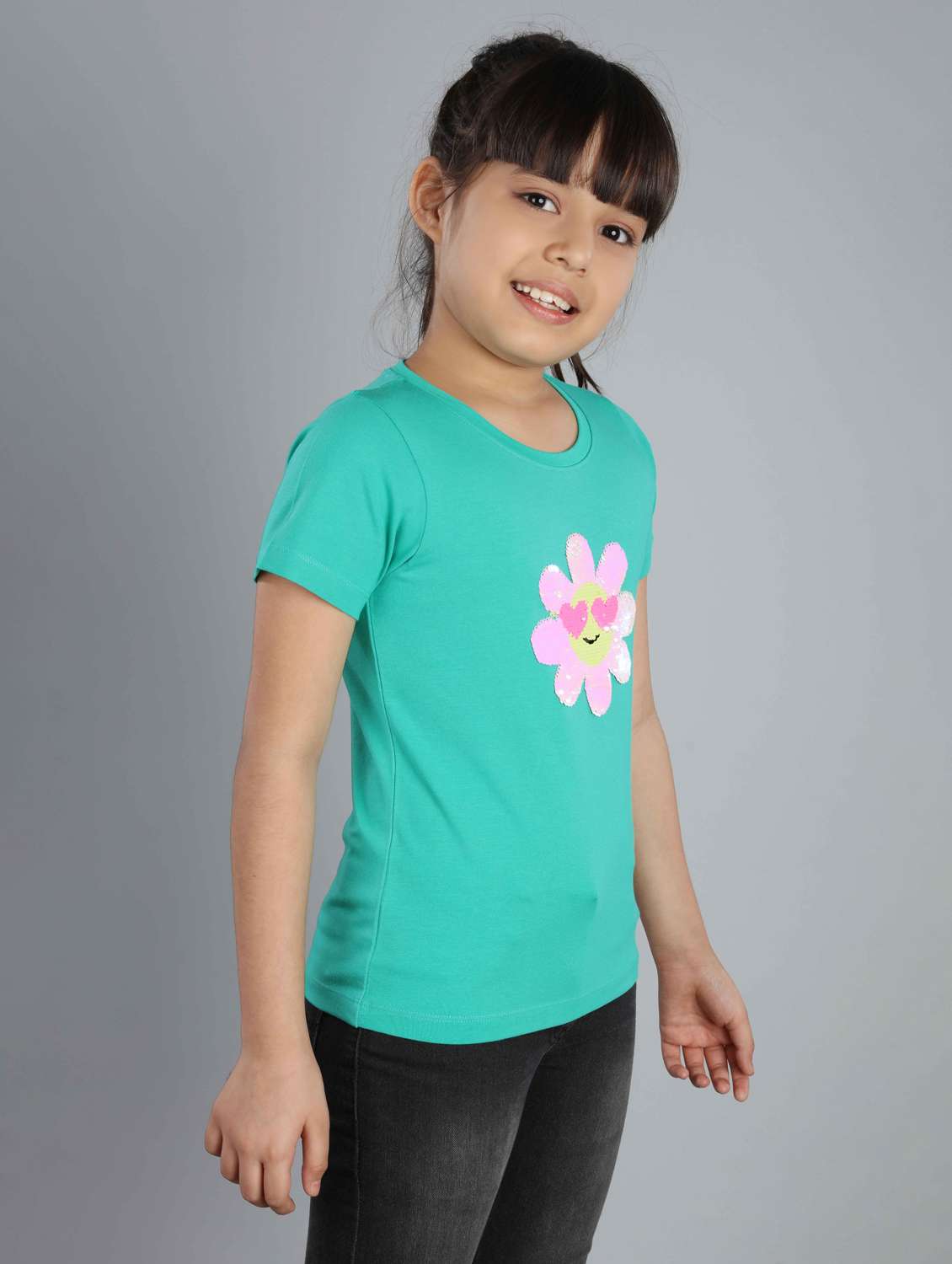 girls round neck graphic printed tees - 21169030 -  Standard Image - 2